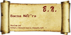 Bacsa Nóra névjegykártya