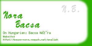 nora bacsa business card